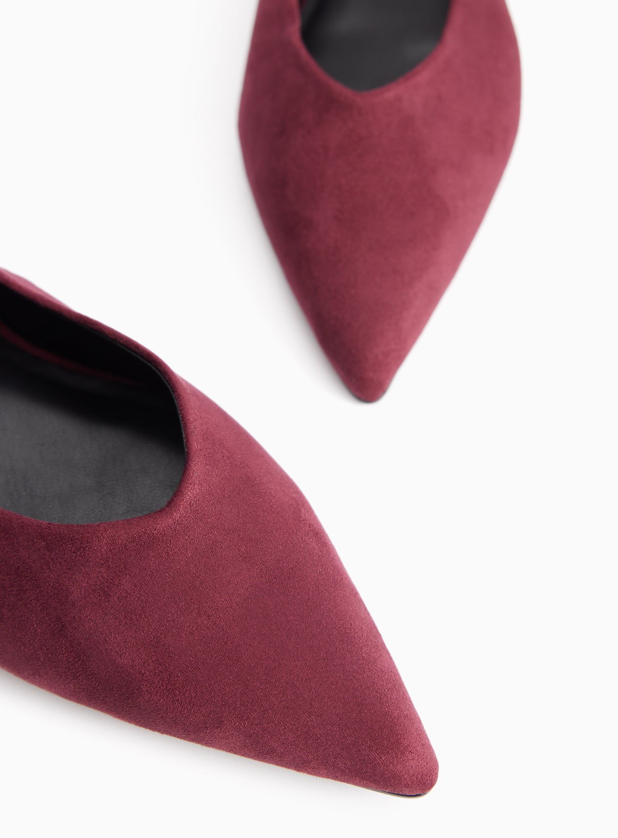 Dark Red Faux Suede Slingback Sandals 4 - Image 3 thumbnail